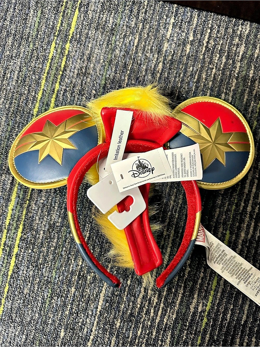 Disney Parks Captain Marvel Mohawk Ears Headband New